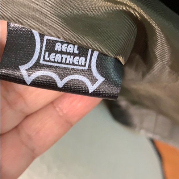 Leather jacket olive - Picture 6 of 8